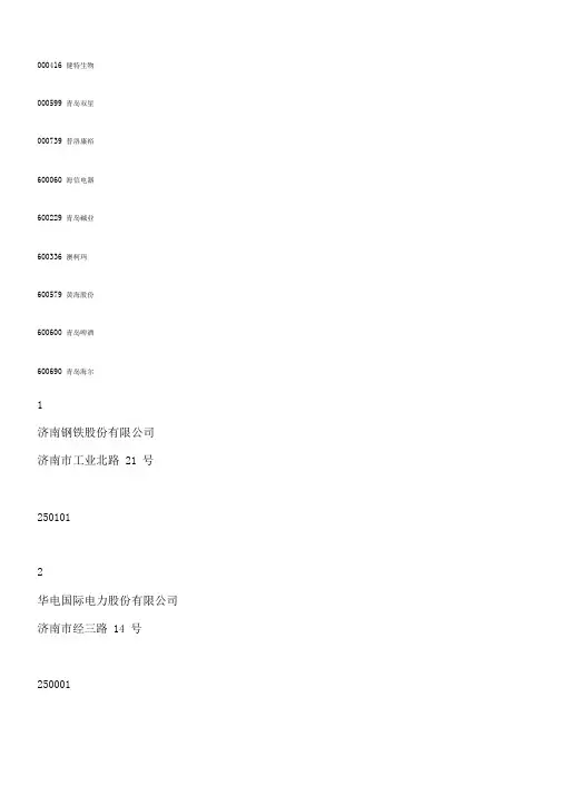 山东上市公司