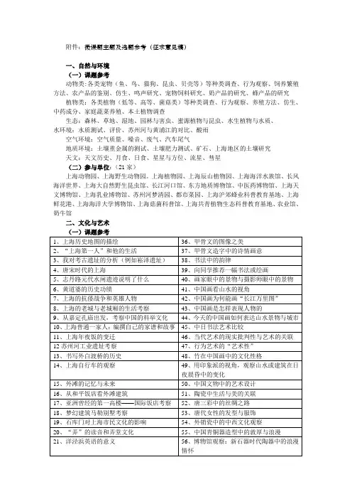 微课题课题参考