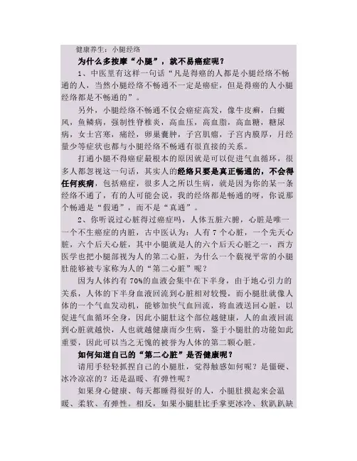 健康养生小腿经络
