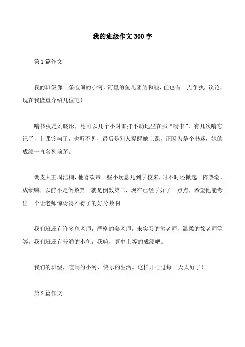 我的班级作文300字