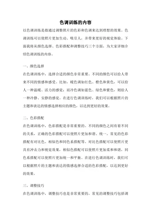 色调训练的内容