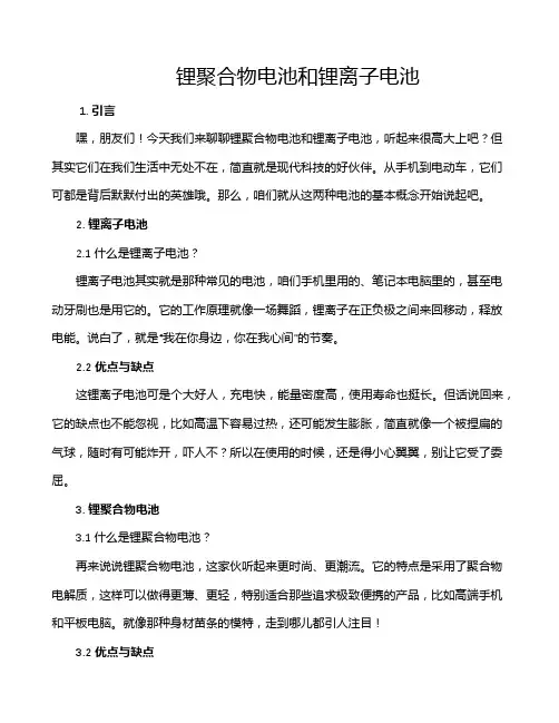 锂聚合物电池和锂离子电池