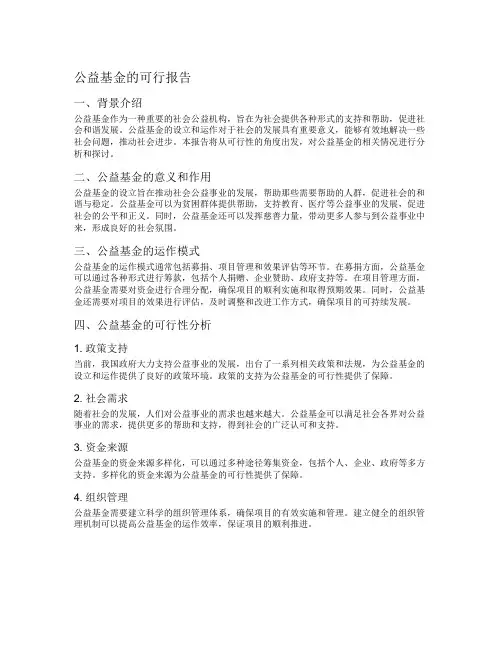 公益基金的可行报告
