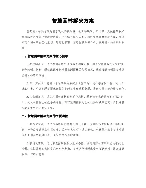 智慧园林解决方案