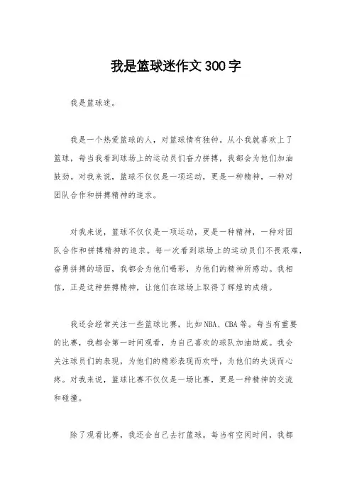 我是篮球迷作文300字