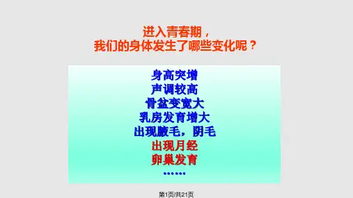 青春期生理健康教育PPT课件