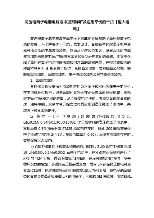 高压锂离子电池电解液添加剂详解及应用举例的干货【钜大锂电】