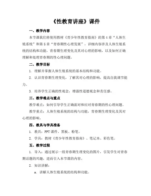 《性教育讲座》课件