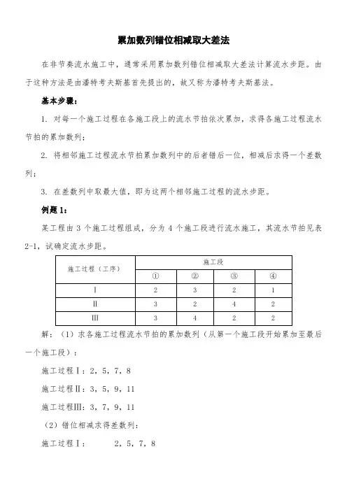 累加数列错位相减取大差法案例详解