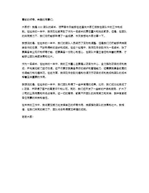 组长转正述职报告