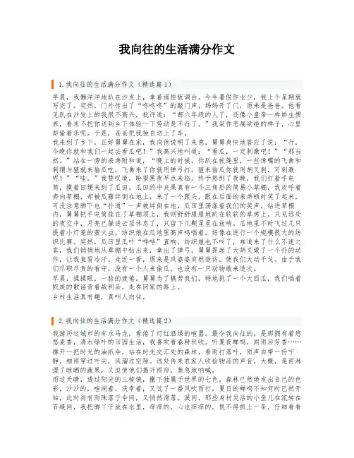 我向往的生活满分作文