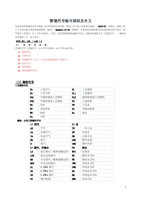 （最好）管线号编号规则及含义（E有用）