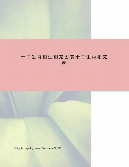 十二生肖相生相克图表十二生肖相克表