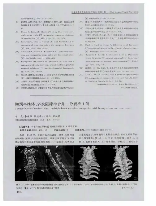 胸颈半椎体、多发阻滞椎合并二分寰椎1例
