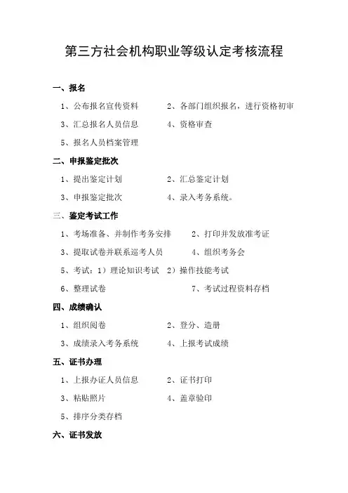 第三方社会机构职业等级认定考核流程(word精编版)