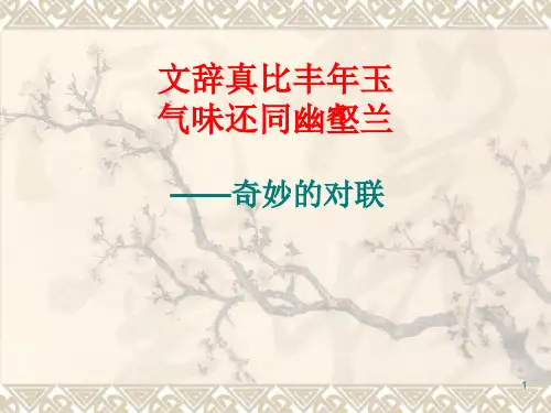 奇妙的对联(经典)ppt课件