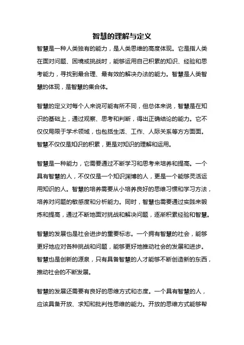 智慧的理解与定义