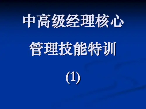 中高层经理核心管理技能训练