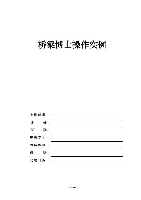 桥梁博士操作实例