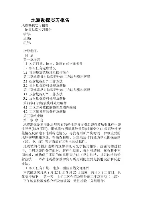 地震勘探实习报告.doc