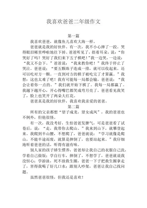 我喜欢爸爸二年级作文