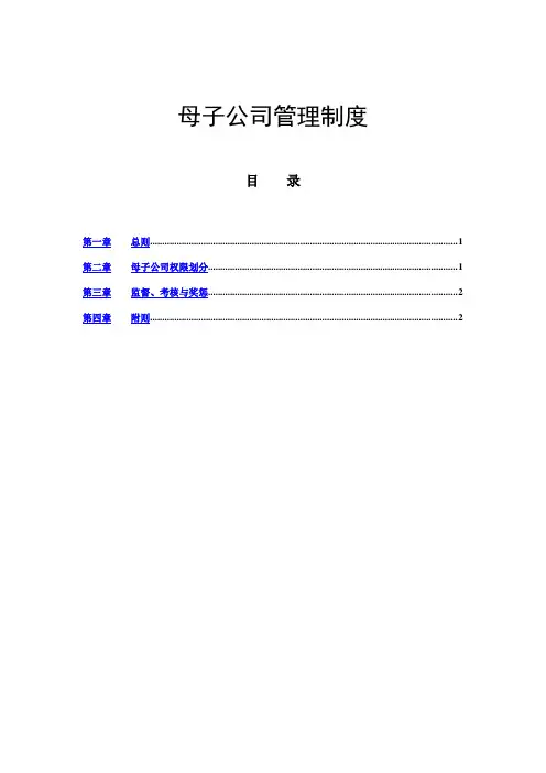 (新)集团母子公司管理制度