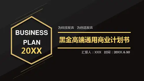 简约大气黑金商务PPT模板