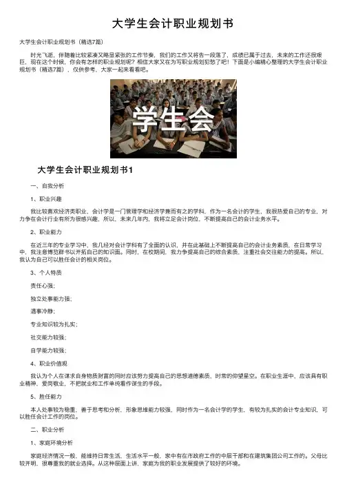 大学生会计职业规划书