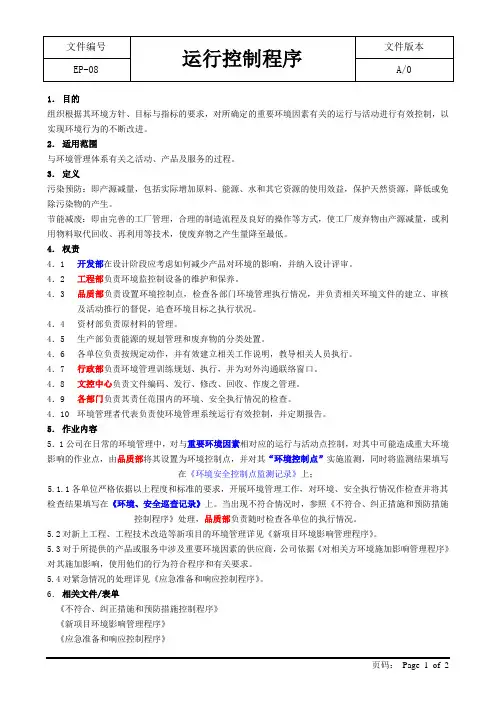 运行控制程序