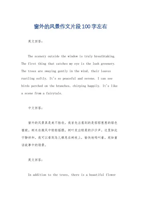 窗外的风景作文片段100字左右