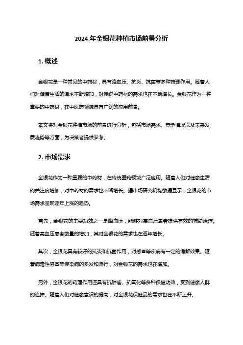 2024年金银花种植市场前景分析
