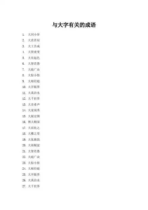 与大字有关的成语