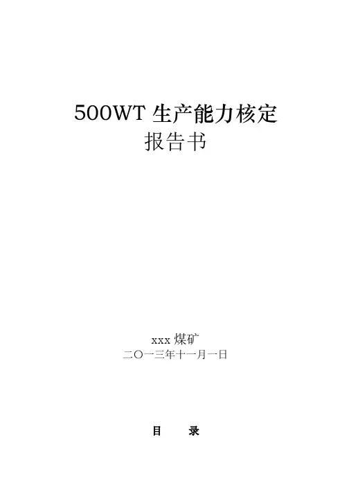 xxx煤矿生产能力核定报告