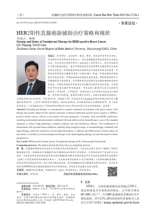HER2阳性乳腺癌新辅助治疗策略和现状