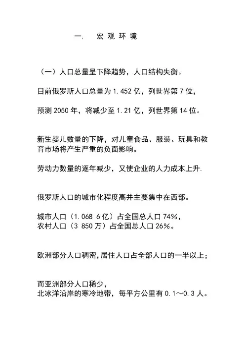 俄罗斯市场分析