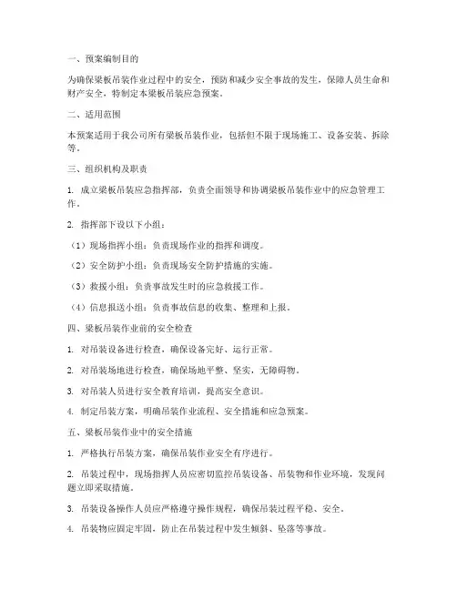 梁板吊装应急预案