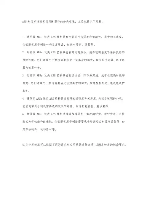 abs分类标准