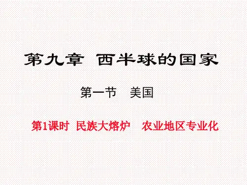 人教版七下地理第九章第1节美国第1课时民族大熔炉农业地区专业化