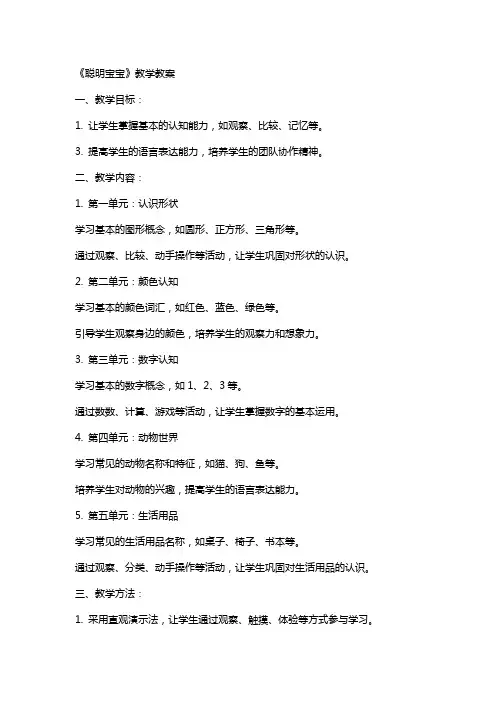 《聪明宝宝》教学教案