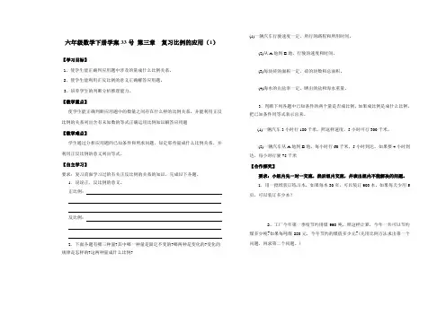 新课标人教版六年级数学下册第9周导学案
