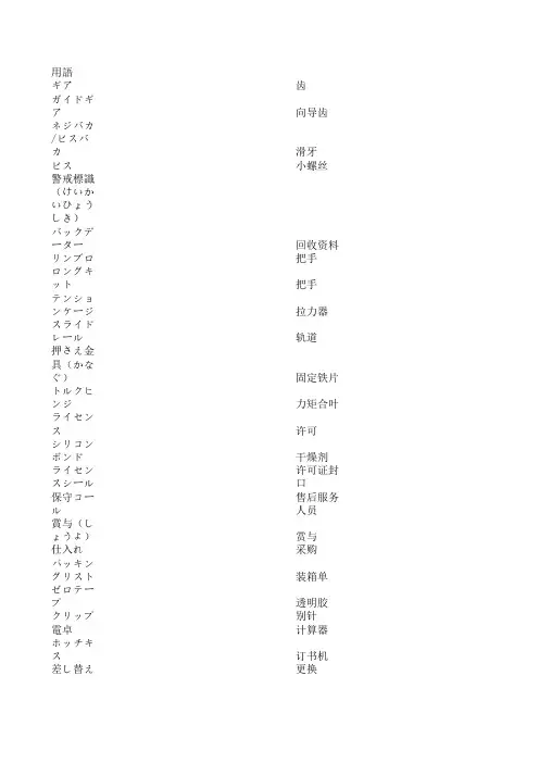 工厂用术语