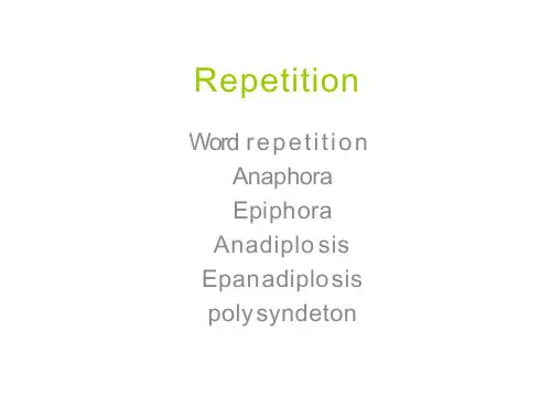 修辞学Syntactic Figures of Speech.Repetition