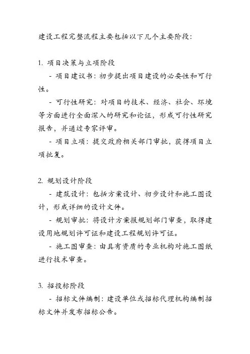 建设工程完整流程