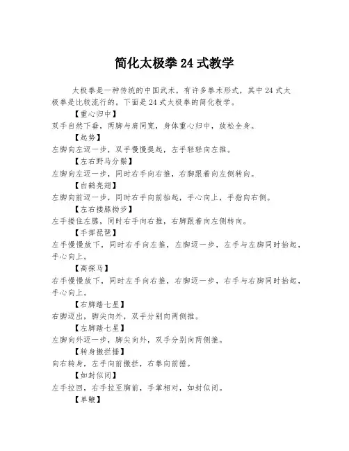 简化太极拳24式教学