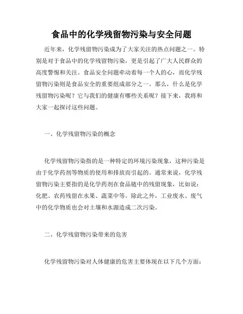 食品中的化学残留物污染与安全问题