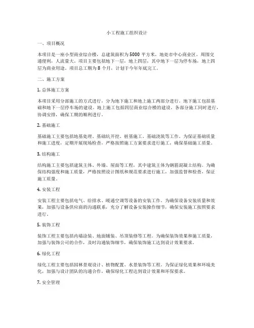 小工程施工组织设计