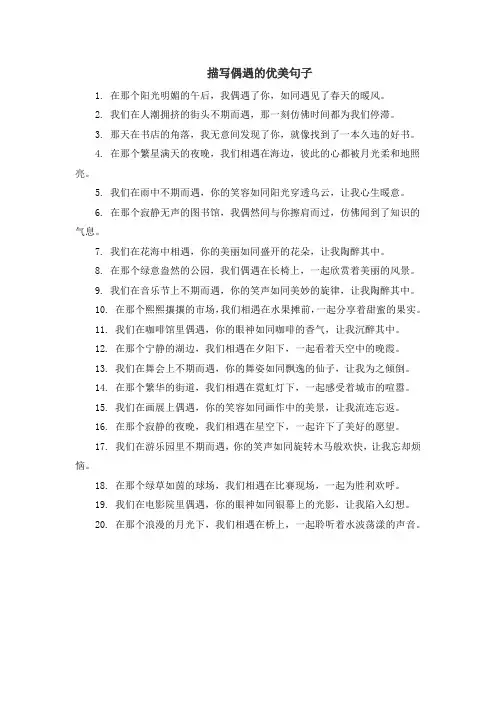 描写偶遇的优美句子
