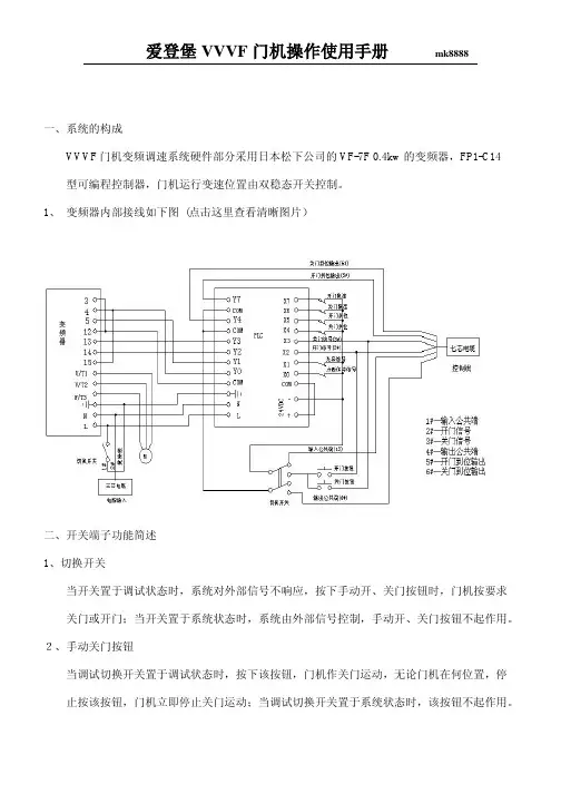 爱登堡VVVF门机操作使用手册