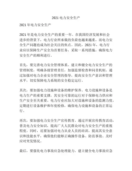 2021电力安全生产