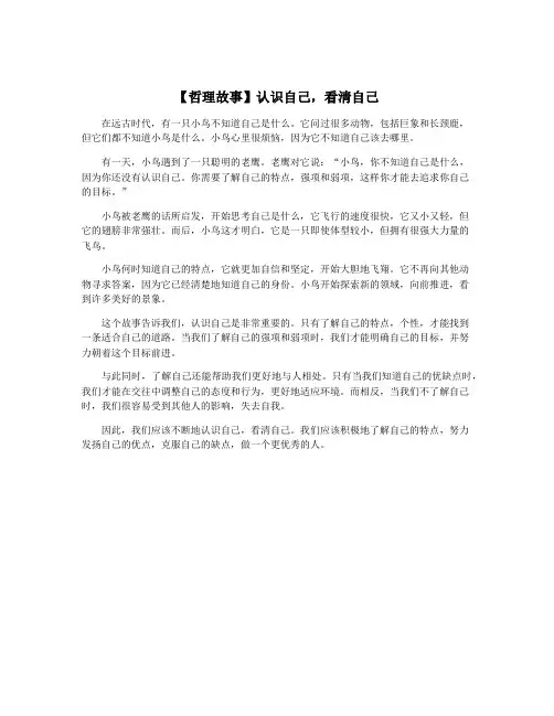 【哲理故事】认识自己,看清自己